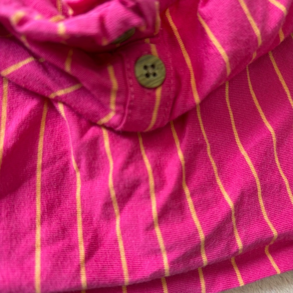 Carters Girls Hot Pink Summer Too 3 Months Sleeveless With Dark Yellow‎ Stripes - Picture 2 of 3